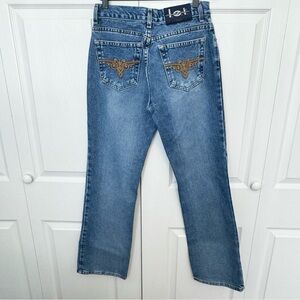 Vintage 90’s Y2K LEI Embroidered Pocket Blue Jeans sz 7